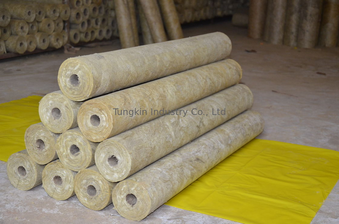 Thermal Rockwool Pipe Insulation Light Weight Thickness 25mm 100mm